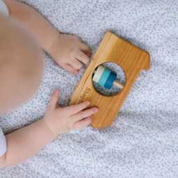 Pennsylvania State Wooden Baby Rattle - Personalized Organic Shower Gift - thumbnail 2
