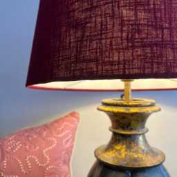 Burgandy Red Linen Cone Lampshade Extra Tall Lampshade - thumbnail 2
