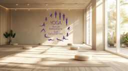 Sun Salutation Yoga Vinyl Wall Decal Meditation Room Decor - thumbnail 1