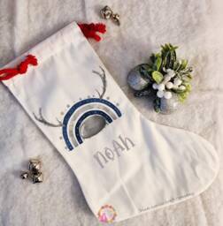 Christmas Stocking, Santa Xmas Decoration, Personalised Gift, Custom