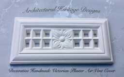 Decorative Handmade Victorian Plaster Air Vent Cover - 304mm X 145mm - thumbnail 1