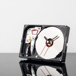 Computer Tech Nerd Gift, Parts Desk Clock, Recycled Hard Drive, Engineer Gift For Him - thumbnail 4