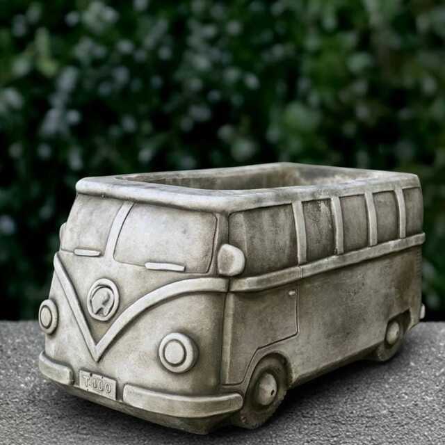 Concrete Planter Bus Sculpture Stone Flower Pot Statue Cement Ornament Front Door Decoration Handmade Planter Lover Gift - image 1