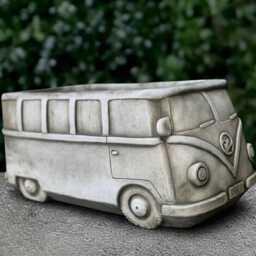 Concrete Planter Bus Sculpture Stone Flower Pot Statue Cement Ornament Front Door Decoration Handmade Planter Lover Gift - thumbnail 4