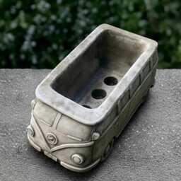 Concrete Planter Bus Sculpture Stone Flower Pot Statue Cement Ornament Front Door Decoration Handmade Planter Lover Gift - thumbnail 3