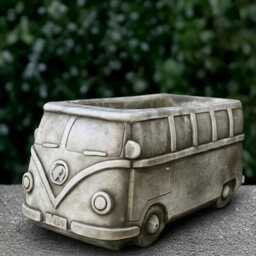 Concrete Planter Bus Sculpture Stone Flower Pot Statue Cement Ornament Front Door Decoration Handmade Planter Lover Gift - thumbnail 1