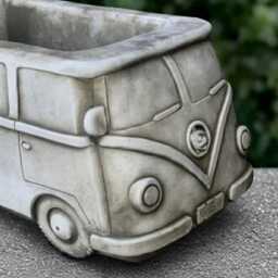 Concrete Planter Bus Sculpture Stone Flower Pot Statue Cement Ornament Front Door Decoration Handmade Planter Lover Gift - thumbnail 2