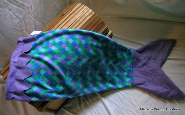 Child's Fleece Mermaid Tail Blanket, Snuggle Blanket - image 1