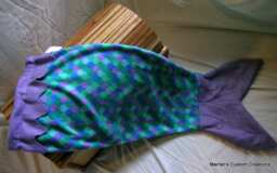 Child's Fleece Mermaid Tail Blanket, Snuggle Blanket - thumbnail 1