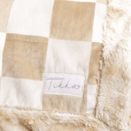 The Riggs-Baby Blanket, Minky Adult Car Seat Lovey, Kid Baby Gift, Newborn Checkered, Neutral - thumbnail 4