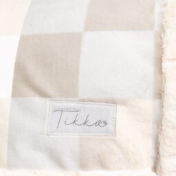 The Riggs-Baby Blanket, Minky Adult Car Seat Lovey, Kid Baby Gift, Newborn Checkered, Neutral - thumbnail 3