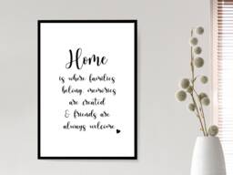 Home Family Love Wall Print - Framed Print, Poster Life Quote Decor Gift A5 A4 A3 - thumbnail 1