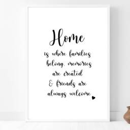 Home Family Love Wall Print - Framed Print, Poster Life Quote Decor Gift A5 A4 A3 - thumbnail 3