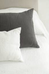 Super-Heavy Weight Linen Pillowcase Dyed Citrine Yellow, Flint Gray, Irish Winter. Italian Pre-Washed 400 Gsm. Made in Lithuania