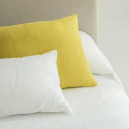 Super-Heavy Weight Linen Pillowcase Dyed Citrine Yellow, Flint Gray, Irish Winter. Italian Pre-Washed 400 Gsm. Made in Lithuania - thumbnail 2