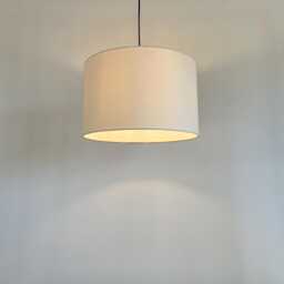 Cream Cotton Drum Lampshade, White Lining, Ceiling Shade - thumbnail 3