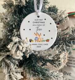 Personalised First Christmas As A Family Decoration, Ornament, Xmas Bauble 2025 - thumbnail 1