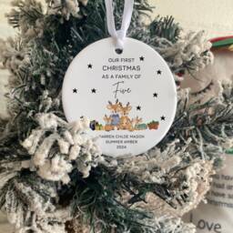 Personalised First Christmas As A Family Decoration, Ornament, Xmas Bauble 2025 - thumbnail 3
