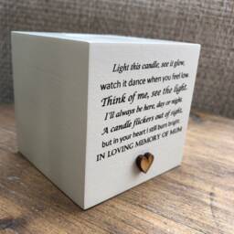 Personalised Candle in Memory Of A Mum Mom Mam Or Any Loved One Mum Dad Grandad Husband Wife Etc Bereavement Sympathy Name - thumbnail 3