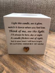 Personalised Candle in Memory Of A Mum Mom Mam Or Any Loved One Mum Dad Grandad Husband Wife Etc Bereavement Sympathy Name