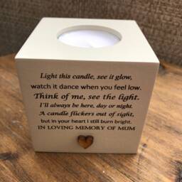 Personalised Candle in Memory Of A Mum Mom Mam Or Any Loved One Mum Dad Grandad Husband Wife Etc Bereavement Sympathy Name - thumbnail 2