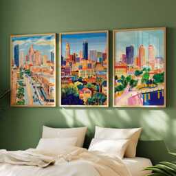 Set Of 3 Fort Worth Texas Posters, Travel Prints Set, Wall Art, City Decor, Print Poster Gift - thumbnail 3