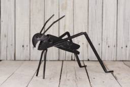 Handmade Recycled Metal Grasshopper Sculpture Steampunk Art Toy - thumbnail 1
