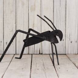 Handmade Recycled Metal Grasshopper Sculpture Steampunk Art Toy - thumbnail 2