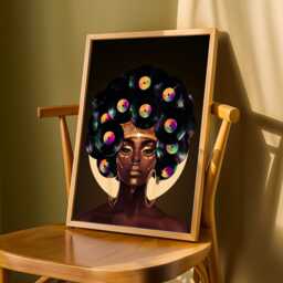 Afrofuturism Art Print Black Gold Rainbow Vinyl Portrait - Unframed - Poster Only - thumbnail 3