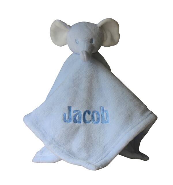 Personalized Elephant Baby Lovey Blanket - image 1