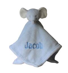 Personalized Elephant Baby Lovey Blanket - thumbnail 1