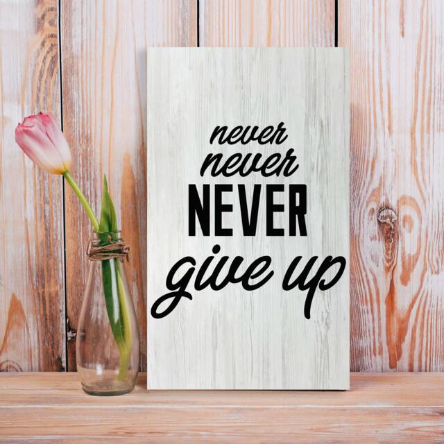 Never Give Up Wood Sign Farmhouse Style Wall Art - image 1