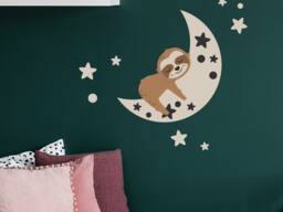 Night Time Sloth Wall Sticker, Jungle Stickers, Safari Decal, Themed Room