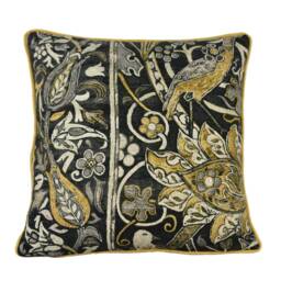 William Morris - Bullerswood Charcoal/Mustard Contrast Piped Cushion Cover Pillow Throw Designer Home Decor - thumbnail 2