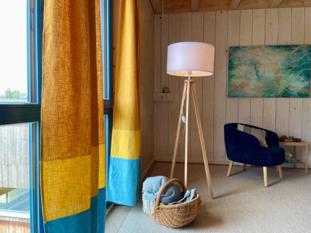 Two - Or Three-Color Natural Linen Curtains Made From 100% Fibers, Color Blocks, Individually Designed For Your Living Space, in 2 Thicknesses - image 1