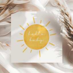 Hello Baby Card, New Sun Sunshine, Girl, Boy, Welcome To The World, Congratulations, Arrival Occasional Card - thumbnail 3