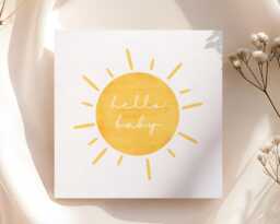 Hello Baby Card, New Sun Sunshine, Girl, Boy, Welcome To The World, Congratulations, Arrival Occasional Card - thumbnail 1