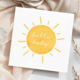 Hello Baby Card, New Sun Sunshine, Girl, Boy, Welcome To The World, Congratulations, Arrival Occasional Card - thumbnail 2
