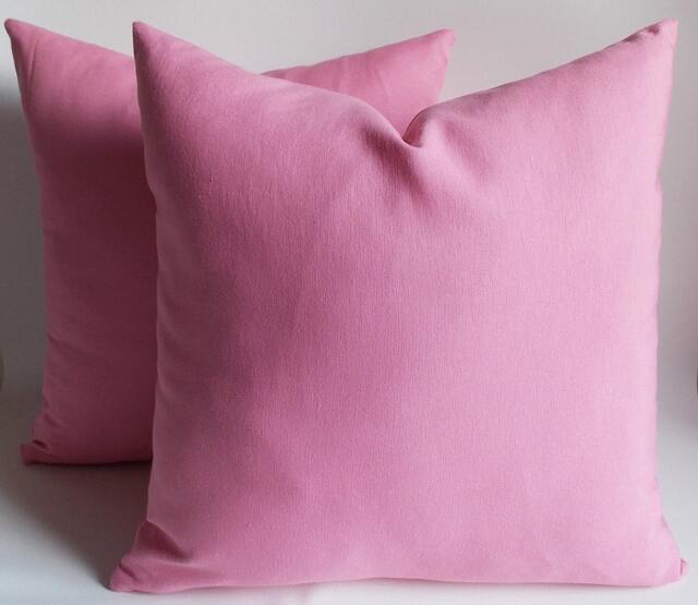 Pink Cotton Throw Pillow Cover Set Decorative Accents, 18-Inch - image 1