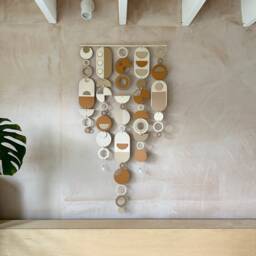 Geometric Wall Hanging - Mid-Century Modern Art, Earthy Tones Decor - thumbnail 1