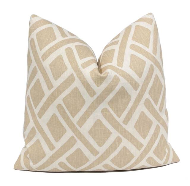 Kravet Sand Treads Geometric Trellis Pillow Cover - Lattice Throw Decorative Accent - Ready To Ship - image 1