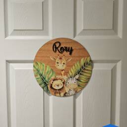 Personalised Childrens Round Door Sign Custom Name Plaque For Kids Room Farm Animal Nursery Decor Bedroom Wall Gift Children - thumbnail 2