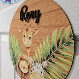 Personalised Childrens Round Door Sign Custom Name Plaque For Kids Room Farm Animal Nursery Decor Bedroom Wall Gift Children - thumbnail 3