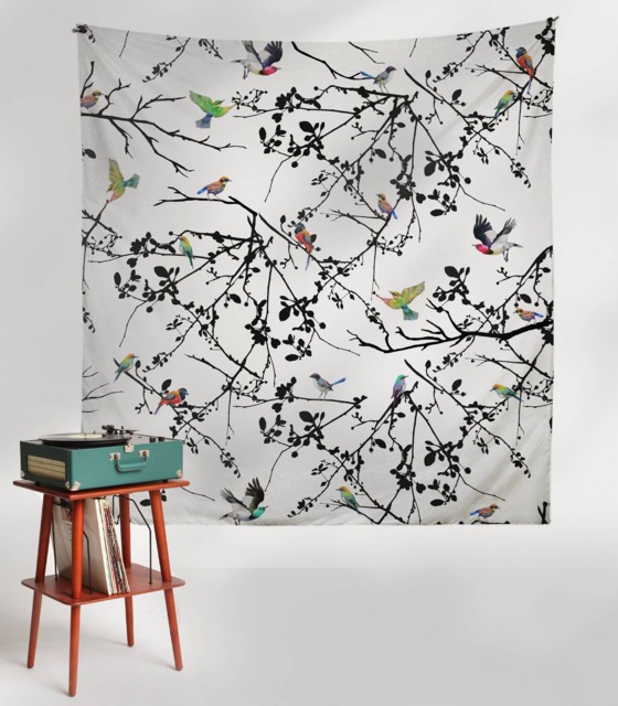 Birds Chinoiserie - Wall Tapestry Tapestry Hangings Wanderlust Bohemian Home Decor Dorm T#38 - image 1