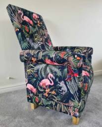 Adult Velvet Armchair Jungle Animals Velour Fabric Chair Tropical Safari Teal Zebras Tigers Nursery Nursing Small Accent Bedroom Black Pink