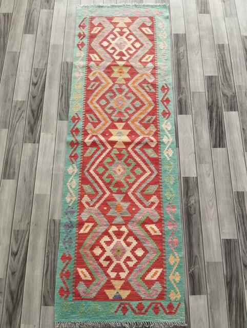 Kilim Runner Tribal, Handmade Artisan Afghan Turkish Persian Qashqai Navajo Bohemian Natural Wool Flatweave Rug 208x67 cm - image 1