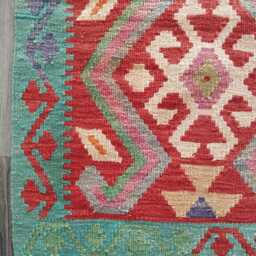 Kilim Runner Tribal, Handmade Artisan Afghan Turkish Persian Qashqai Navajo Bohemian Natural Wool Flatweave Rug 208x67 cm - thumbnail 4