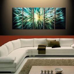 Modern Abstract Metal Wall Art Sculpture 3D Indoor Outdoor Painting - thumbnail 4