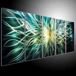 Modern Abstract Metal Wall Art Sculpture 3D Indoor Outdoor Painting - thumbnail 1