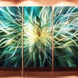 Modern Abstract Metal Wall Art Sculpture 3D Indoor Outdoor Painting - thumbnail 2